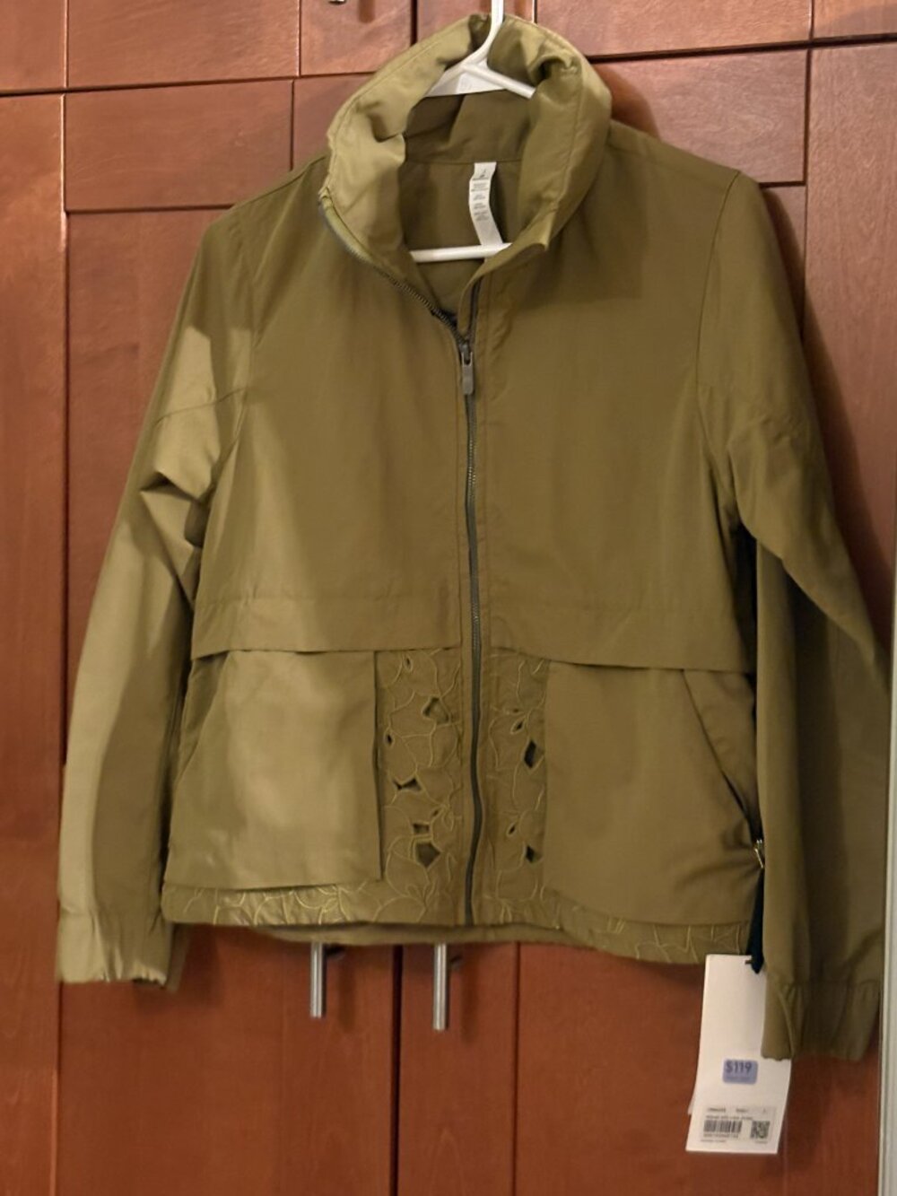 Lululemon Graced With Lace Jacket in the interesting color Mossy Sz 2